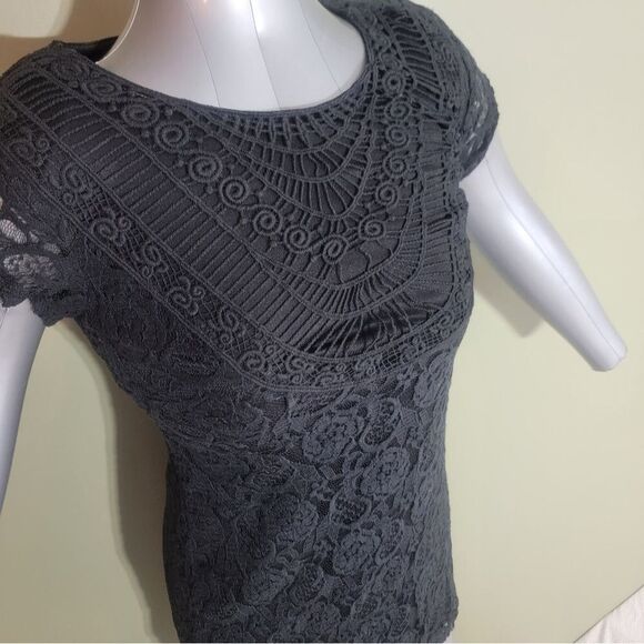 Exhilaration Women's Lined Black Lace Dress Size Medium SMOKING HOTTTT - Picture 10 of 11